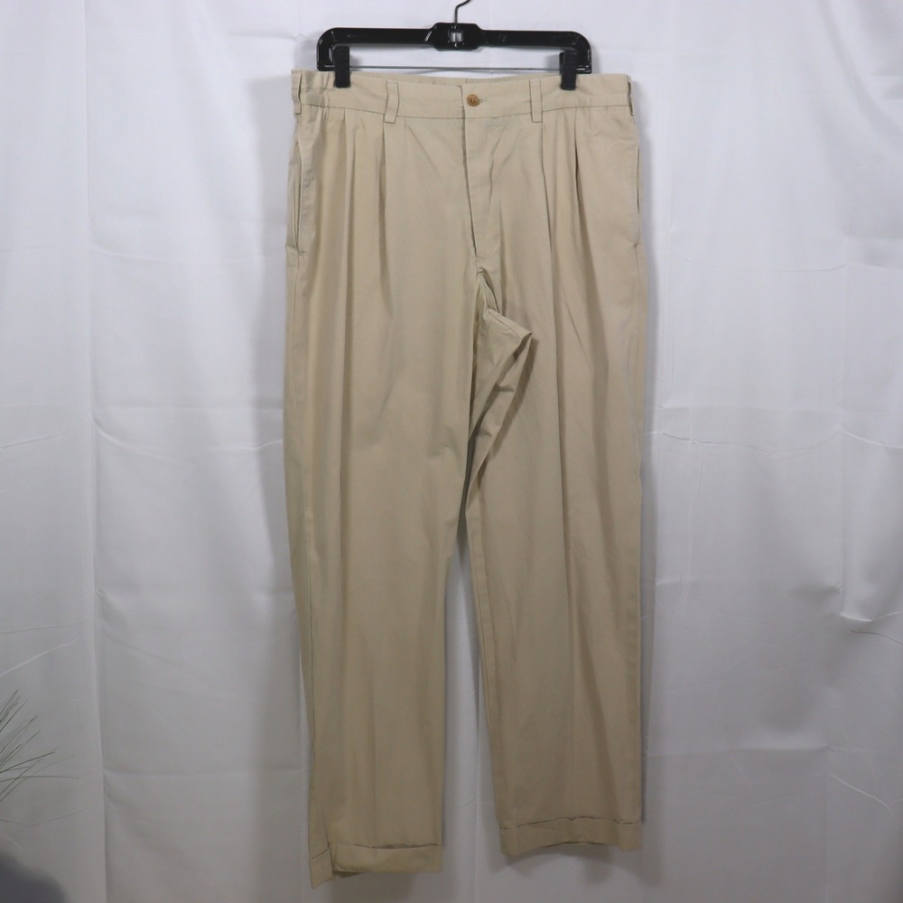Bills Khakis M2P Pleated Chinos 38 Khaki Mens Classic Fit Cotton Trousers